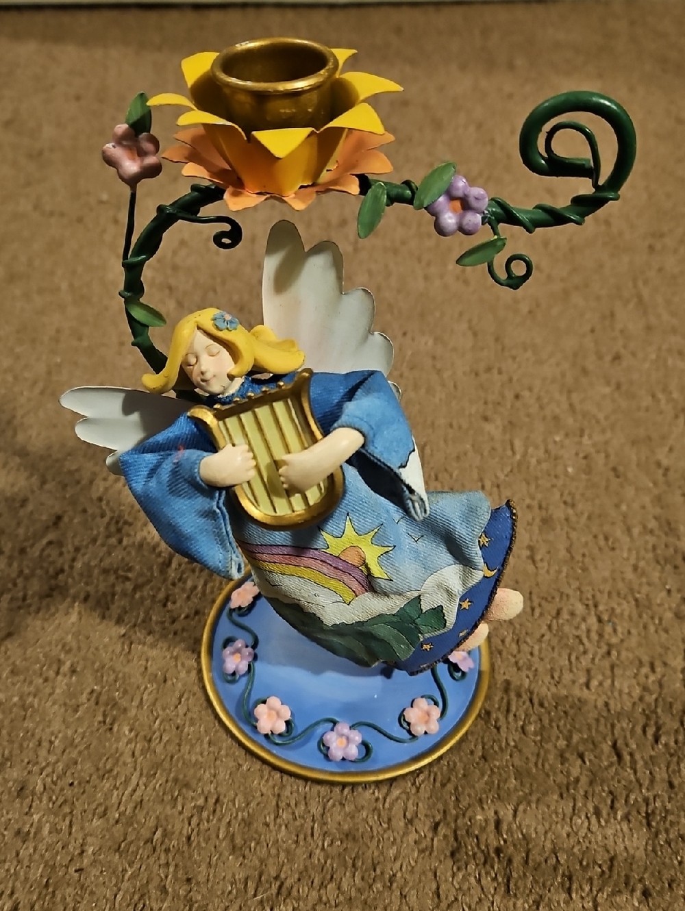 Vintage Avon Country Angel Candle Holder